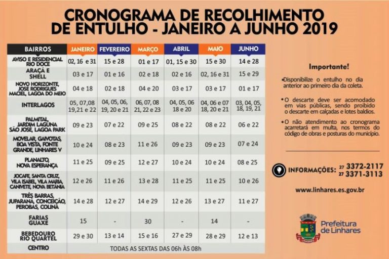 Divulgado cronograma para recolhimento de entulhos Norte Notícia