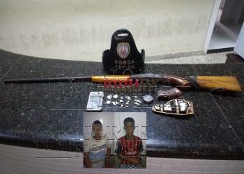 Polícia apreende arma, munições e drogas no Araçá