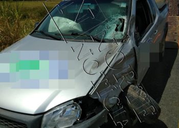 Acidente entre carro e moto no interior de Linhares deixa motociclista em estado grave