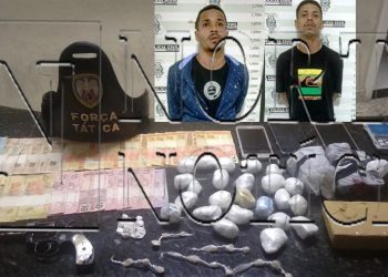 Força Tática apreende arma, munições, dinheiro, drogas e leva dupla da Bahia para a cadeia