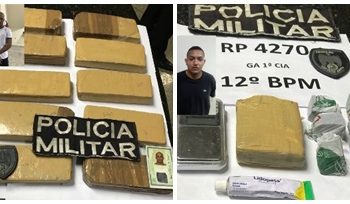Trio Militar apreende  quase 7 quilos de maconha, cocaína, arma munição e leva dois para cadeia