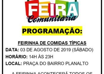 Sábado tem feira comunitária no  Bairro Planalto