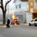 Manhã de segunda-feira com Kombi pegando fogo no bairro Aviso; Vídeo