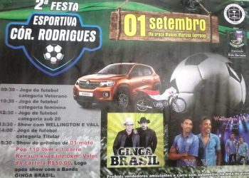 CÓRREGO DO RODRIGUES – Domingo de esporte, música e muitos prêmios