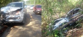 DIRETO DO LOCAL – Acidente envolvendo 4 carros leva duas pessoas para o Hospital. Vídeo