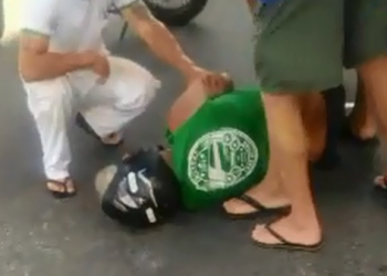 Motociclista fica ferido após colidir em automóvel no B. Araçá; Vídeo