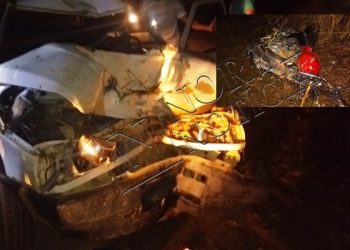 VÍDEOS – Colisão entre Fiat Uno e motocicleta deixa uma vítima fatal no interior de Linhares