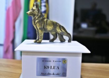 PRF-ES recebe urna com cinzas da cadela policial Lua