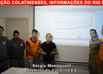 VÍDEO – Comitê de crise da Prefeitura de Colatina se reuniu; Cheia deve chegar a Linhares amanhã (27)
