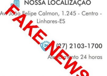 Postagem sobre coronavírus no Hospital Rio Doce é FAKE