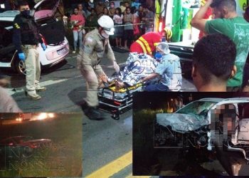 VIDEOS – Colisão entre dois automóveis deixa 1criança e 4 adultos feridas  na BR 101 em Linhares