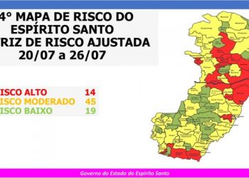Governo do Espírito Santo divulga 14º Mapa de Risco Covid-19
