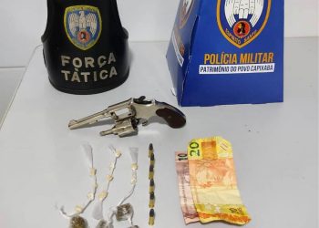 Força Tática prende suspeito que carregava arma de fogo no Pó do Aviso