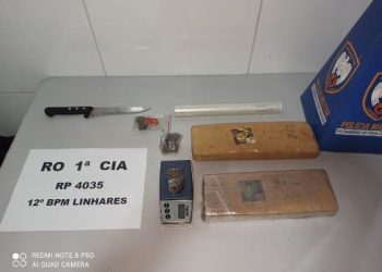 Homem de 34 anos é detido levando quase um quilo de maconha em sacola no centro de Linhares