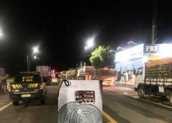 PRF flagra motorista profissional com cartela de rebite durante fiscalização em Linhares