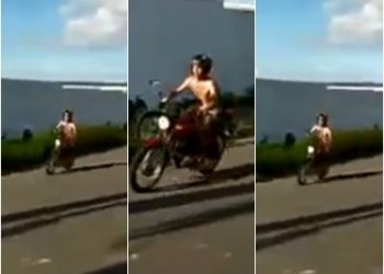 MANOBRAS PERIGOSAS – Motociclista foge da PM em alta velocidade no B. Canivete. Veja vídeos.