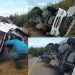 Caminhão tomba na estrada do Farias e uma vítima fica presa às ferragens