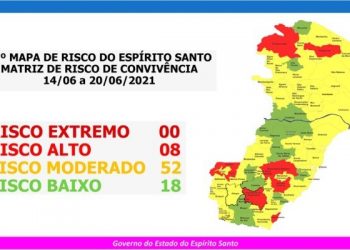 MAPA DE RISCO – Linhares continua em “Risco Moderado” pela segunda semana consecutiva
