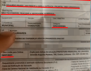 Câmera de videomonitoramento instalada no Palmital em Linhares está multando?