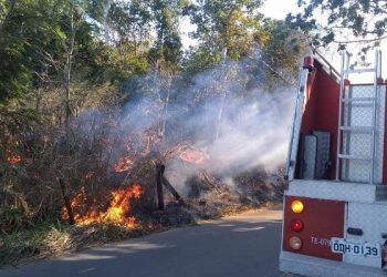 VÍDEOS – Incêndio criminoso e outro provocado por explosão de pneu de caminhão movimentou Corpo de Bombeiros de Linhares