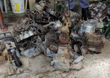 Policiais apreendem 23 motores de motocicletas roubadas em estacionamento da Delegacia de Boa Esperança