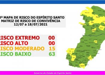 MAPA DE RISCO – Aumenta o número de municípios em “Risco Baixo” no ES