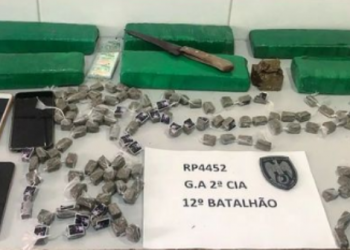 Polícia Militar apreende grande quantidade de maconha durante patrulhamento no B. Araçá