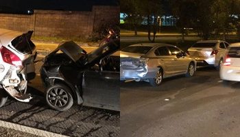 Engavetamento envolvendo 4 veículos deixa duas vítimas na BR 101 em Linhares