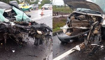 SÃO MATEUS – 5 feridos em acidente entre carro e van na BR 101. Vídeo