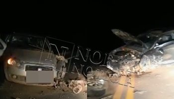 VÍDEO – Dois motoristas envolvidos em colisão frontal na estrada do Pontal do Ipiranga tiveram teste do bafômetro positivo