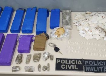 Polícia Civil de João Neiva apreende mais de 8kg de maconha, crack, cocaína e conduz um suspeito de tráfico de droga