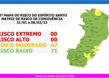 MAPA DE RISCO – sobe para 7 o número de municípios capixabas em risco moderado para  covid-19