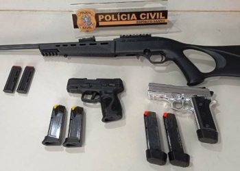 Policiais Civis em Linhares apreendem duas pistolas e um rifle