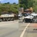VÍDEO – Grave acidente entre carreta e automóvel deixa uma pessoa ferida na Rodovia 259
