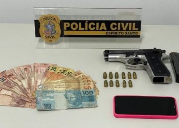 Porte ilegal de arma e furto de energia. Casal é preso em Jaguaré durante Operação da PC