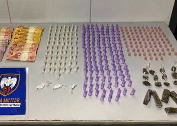 SANTA CRUZ – Polícia Militar apreende droga até em cima de árvore