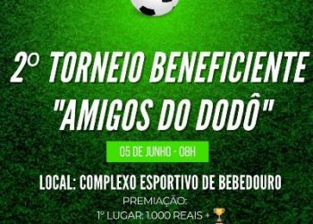 Neste domingo tem 2º Torneio de Futebol Beneficente “Amigos do Dodô”.