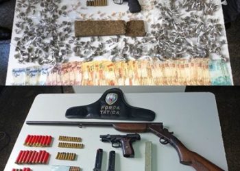 Operação conjunta da PM e PC em Aracruz cumpre mandados de prisão e faz apreensões de drogas, armas de fogo e munições