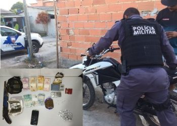 Através de denúncia PM e PC leva três suspeitos para delegacia e apreende arma de fogo, munições e drogas, no inteiro de Sooretama