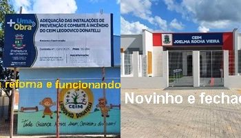 VIDEOS – Mesmo com CEIM novinho em “folha” prefeitura de Linhares deixa crianças estuando em meio à poeira, barulho e cheiro de tinta