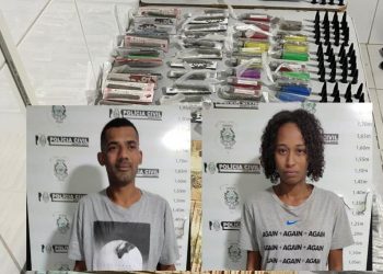 Casal tenta fugir de abordagem da Polícia em Sooretama, mas é dito pela PM que apreende submetralhadora, drogas e quase 5 mil em dinheiro