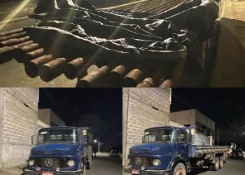 PM troca tiro com assaltantes e recupera caminhão e materiais furtados em Regência