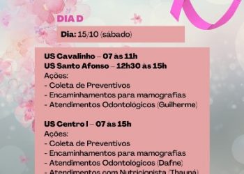Prefeitura de João Neiva promove dia D do Outubro Rosa neste sábado (15)