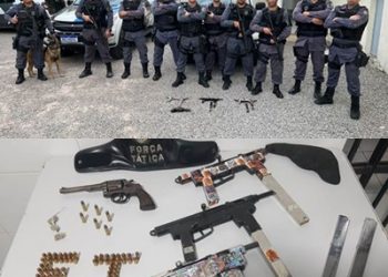 ATUALIZAÇÃO – Equipes da FT, K9 e GA fazem apreensão de 3 submetralhadoras e 1 revólver no Nova Esperança, em Linhares