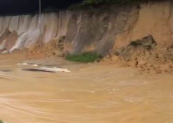 VÍDEOS – Noite de terça-feira com muita chuva em Linhares deixa Ruas e casas alagadas. Barreira cai na lateral da BR na entrada do Palmital