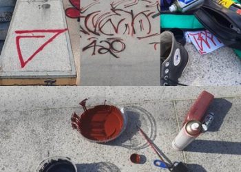 Pichação – 3 meninas são flagradas pela Guarda Civil Municipal de Linhares pichando rampa de skate no Lagoa do Meio