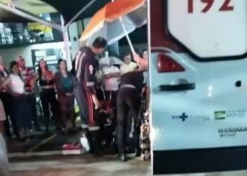 VÍDEO – Mulher passa mal em estacionamento de supermercado, em Linhares, é socorrida mas não resiste e morre