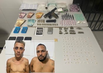 Troca de tiros, fuga, perseguição, apreensões e prisões. Polícia Militar põe “pocando” e apreende drogas armas e leva dois para delegacia