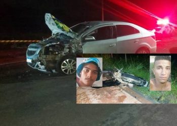 VÍDEOS E FOTOS – Colisão frontal entre carro e moto provoca duas mortes na estrada do Pontal do Ipiranga, em Linhares