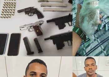 Polícia Militar tira de circulação, muita arma de fogo, farta munição, carregadores e drogas. Foi no Linhares-5